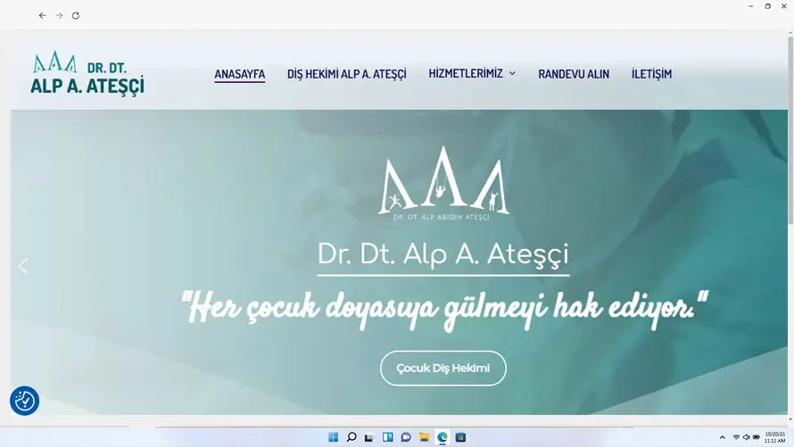Diş Hekimi Alp Ateşçi web tasarımı