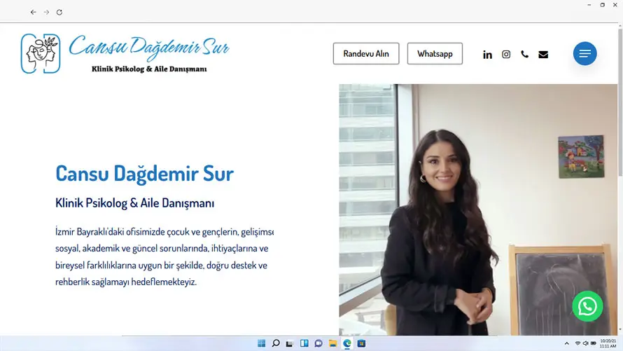 Psikolog Cansu Dağdemir web tasarımı