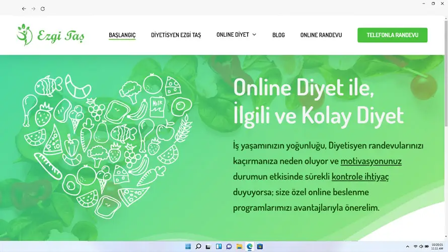 Diyetisyen Ezgi Taş web tasarımı