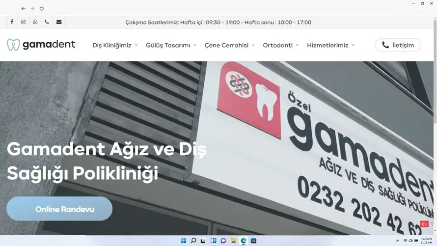 Gamadent Diş Kliniği web tasarımı