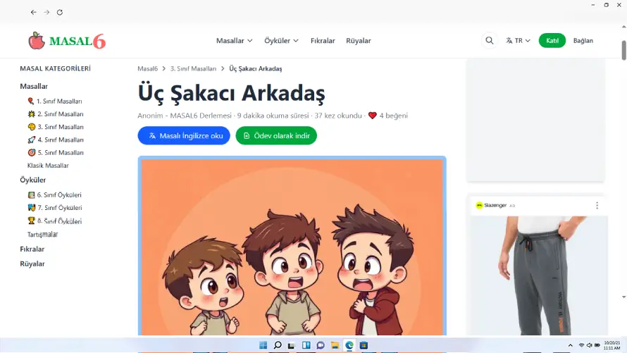 Masal6.com masal sitesi web tasarımı