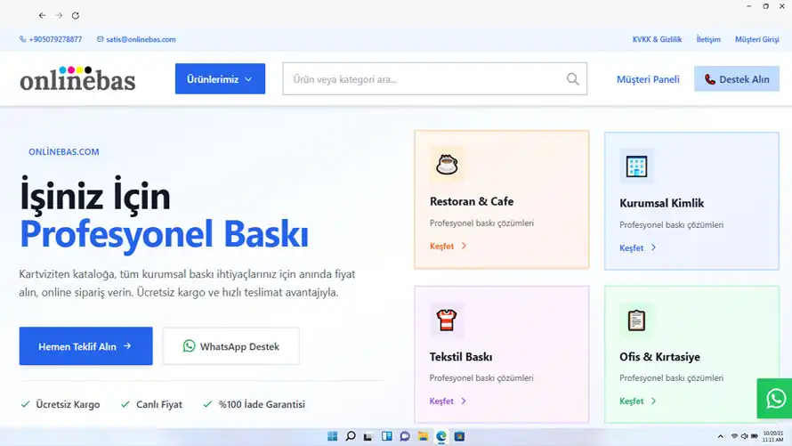 Online Bas web tasarımı