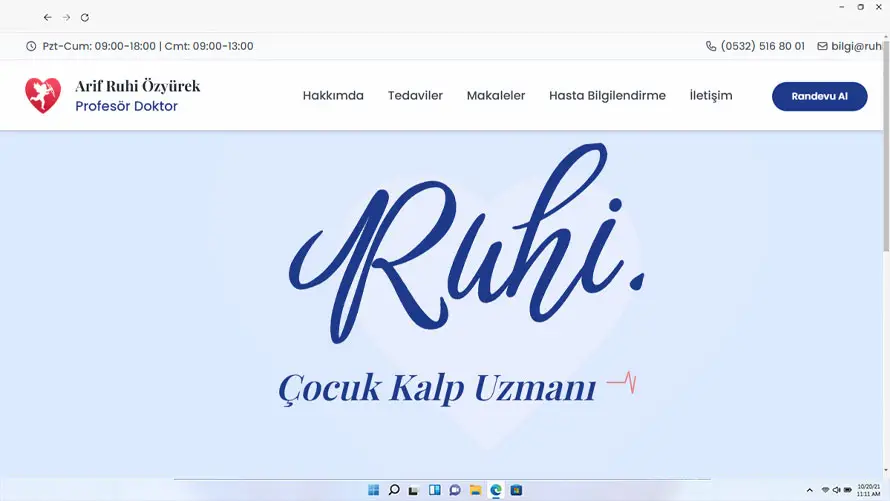 Arif Ruhi Özyürek web tasarımı